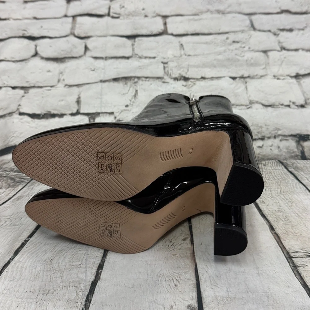 PAIGE Cleo Black Patent Leather Ankle Booties Size 8.5 NEW Women’s Boots Shoes